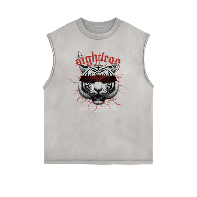 Frayed Edge Tiger Graphic Tank Top