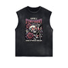Frayed Edge Skull & Money Graphic Tank Top