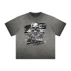 Thick Faded Skull & Money Graphic T Shirt