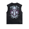 Frayed Edge Skull & Money Graphic Tank Top