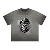 Thick Faded Skull & Money Graphic T Shirt