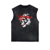 Frayed Edge Skull & Money Graphic Tank Top