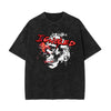 Stone Wash Skull & Money Pattern T Shirt