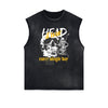 Frayed Edge Skull & Money Graphic Tank Top