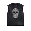 Frayed Edge Skull & Money Graphic Tank Top