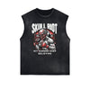 Frayed Edge Skull & Money Graphic Tank Top