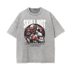 Washed Skull & Money Graphic Cotton Tee