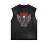 Frayed Edge Skull & Money Graphic Tank Top