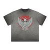Thick Faded Skull & Money Graphic T Shirt