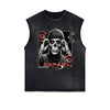 Frayed Edge Skull & Money Graphic Tank Top