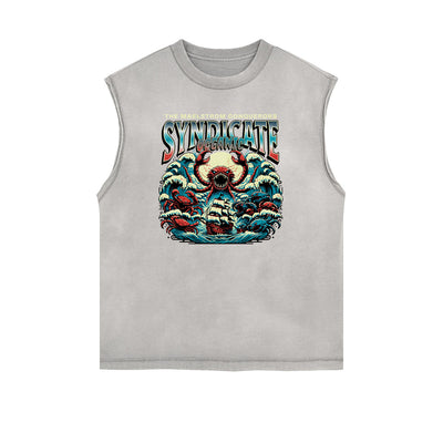 Frayed Edge Holiday Graphic Tank Top
