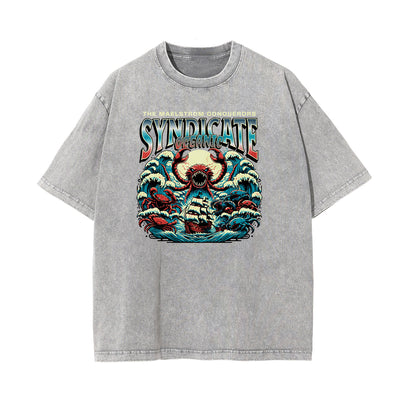 Washed Holiday Graphic Cotton Tee