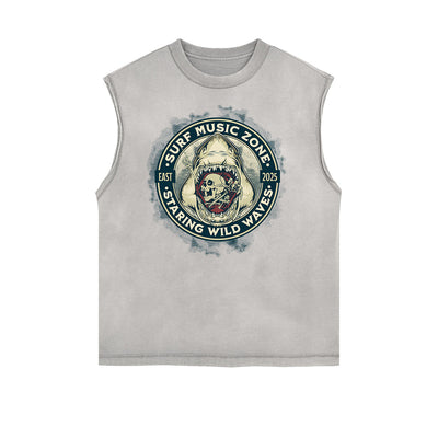 Frayed Edge Holiday Graphic Tank Top
