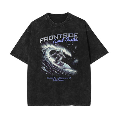 Stone Wash Holiday Pattern T Shirt