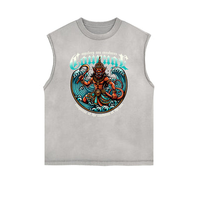 Frayed Edge Holiday Graphic Tank Top