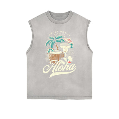 Frayed Edge Holiday Graphic Tank Top