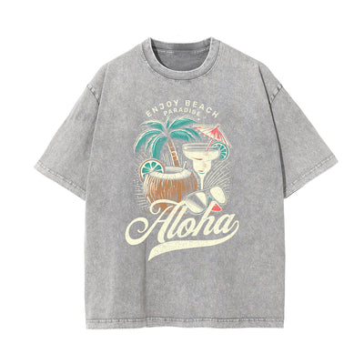 Washed Holiday Graphic Cotton Tee