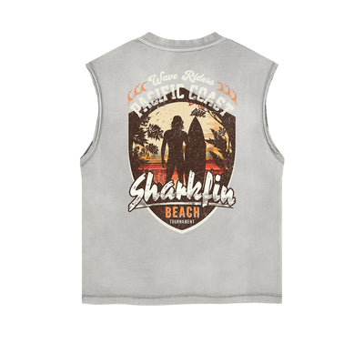 Frayed Edge Holiday Graphic Tank Top
