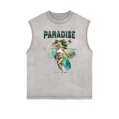 Frayed Edge Holiday Graphic Tank Top