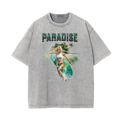 Washed Holiday Graphic Cotton Tee