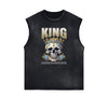 Distressed Sleeveless King Graphic Tee