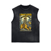 Distressed Sleeveless King Graphic Tee