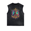 Distressed Sleeveless King Graphic Tee