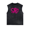 Distressed Sleeveless Queen Pattern Tee