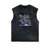 Distressed Sleeveless Queen Pattern Tee