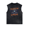 Distressed Sleeveless Queen Pattern Tee