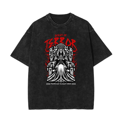 Stone-Washed Queen Graphic T-Shirt