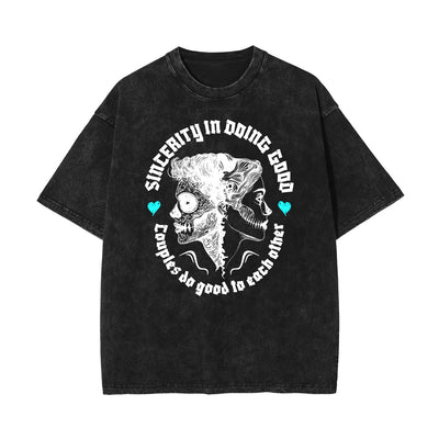 Stone-Washed Queen Graphic T-Shirt
