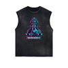 Distressed Sleeveless Queen Pattern Tee