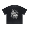 Vintage-Washed Frayed-Hem Graffiti Tee