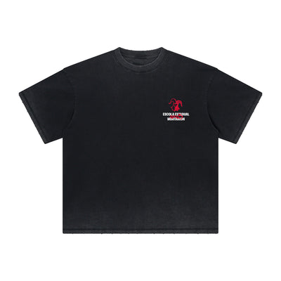 Heavyweight Stone-Washed Clown Graffiti Tee