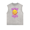 Frayed-Hem Street Art Graffiti Tank Top