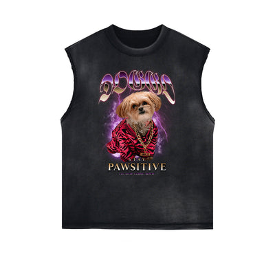 Distressed Street Art Graffiti Sleeveless Tee