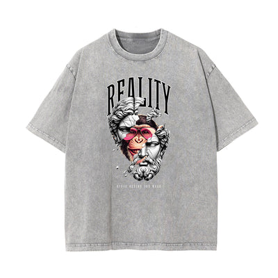 Washed Cotton Abstract Graphic Tee