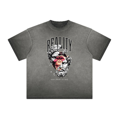Thick Faded Abstract Graphic T-Shirt