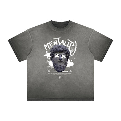 Thick Faded Abstract Graphic T-Shirt