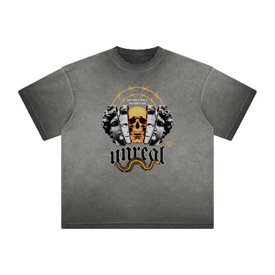Thick Faded Abstract Graphic T-Shirt