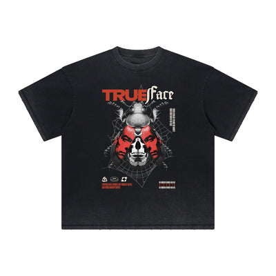Thick Faded Mask Graphic T Shirt