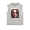 Frayed Edge Mask Graphic Tank Top