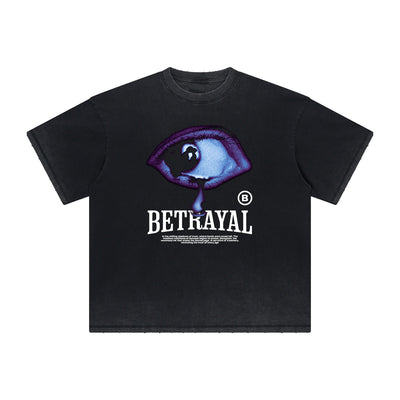 Thick Faded Mask Graphic T Shirt