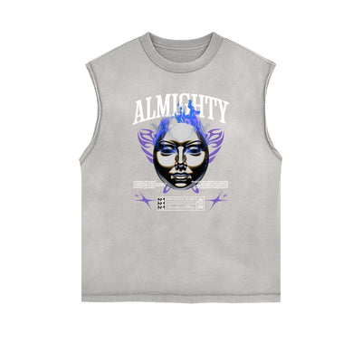 Frayed Edge Mask Graphic Tank Top