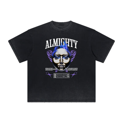 Thick Faded Mask Graphic T Shirt