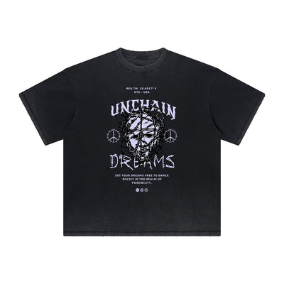 Thick Faded Mask Graphic T Shirt