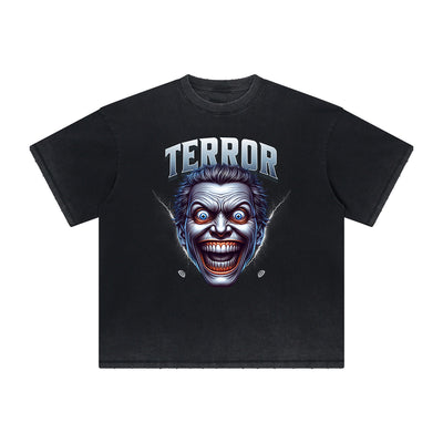 Thick Faded Mask Graphic T Shirt