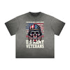 Thick Faded American Skull Graphic T Shirt
