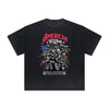 Vintage Frayed American Skull Pattern Tee